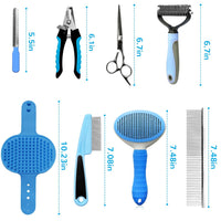 Dog Brush & Grooming Kit – 9-Piece Pet Brush & Deshedding Set for Pets