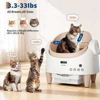 Self Cleaning Cat Litter Box, Open-Top Automatic Cat Litter Box with APP Control Upgraded Safety Protection, 360° Safety Sensors