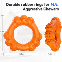 Indestructible Dog Chew Ring Toys for Aggressive Chewers (orange)