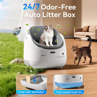 Self Cleaning Cat Litter Box, Open Top Automatic Litter Box