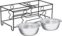 Set of 2 Stainless Steel Dog Bowls - 40Oz Pet Bowls