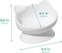 Elevated Cat Bowls (Set of 2), Whisker-Friendly Raised Cat Food & Water Dishes