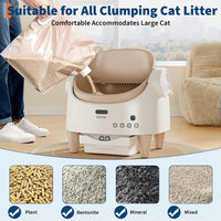Self Cleaning Cat Litter Box, Open-Top Automatic Cat Litter Box with APP Control Upgraded Safety Protection, 360° Safety Sensors