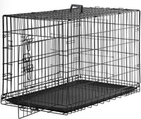 New Cat Dog Cage Pet Kennel Folding Crate Wire Metal Cage W/Divider (48")