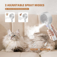 Cat Steam Brush for Indoor Cats, Spray Cat Deshedding Brush for Grooming