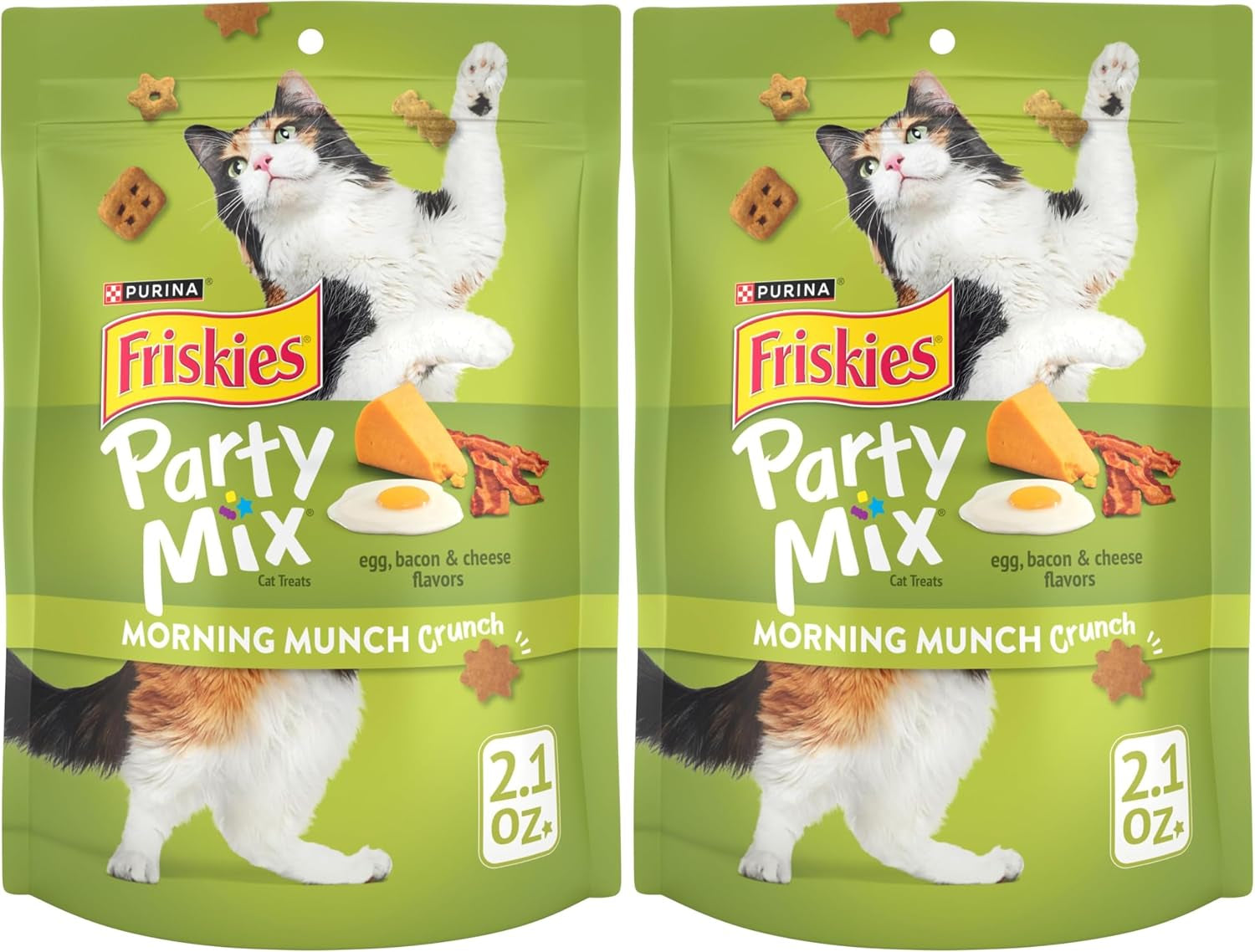 Purina Party Mix Morning Munch Crunch Cat Treats - 2.1 Oz. Pouches,(Pack of 20)