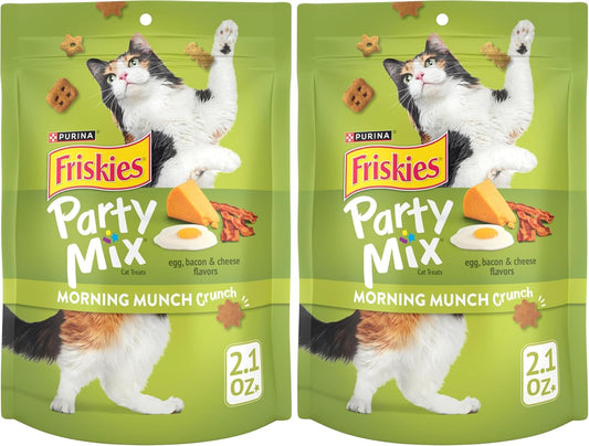 Purina Party Mix Morning Munch Crunch Cat Treats - 2.1 Oz. Pouches,(Pack of 20)