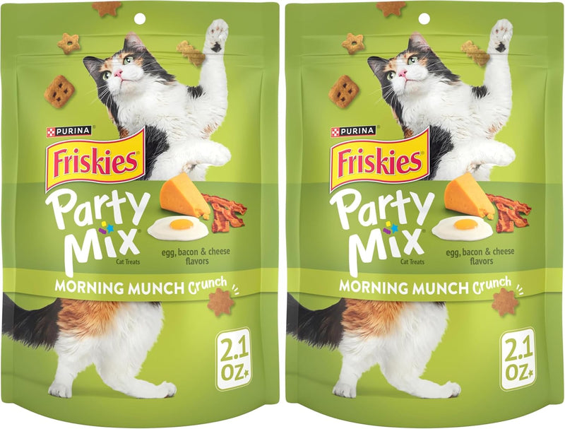 Purina Party Mix Morning Munch Crunch Cat Treats - 2.1 Oz. Pouches,(Pack of 20)