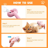 Cat Steam Brush with Release Button, 3-In-1 Steam Grooming Brush for Shedding