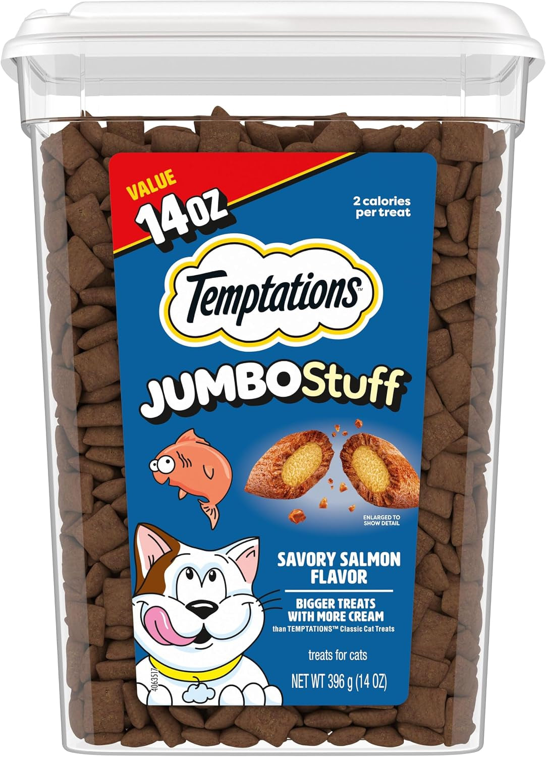 Jumbo Stuff Crunchy & Soft Cat Treats, Salmon, 14 Oz