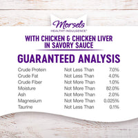 Healthy Indulgence Morsels Adult Wet Cat Food, Natural, Protein Rich, Grain Free, Chicken Recipe, 3 Oz, Pack of 24 Pouches