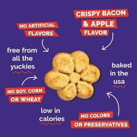 Baked Dog Treats, Low Calorie Treats, Apple & Bacon Flavor, 20Oz