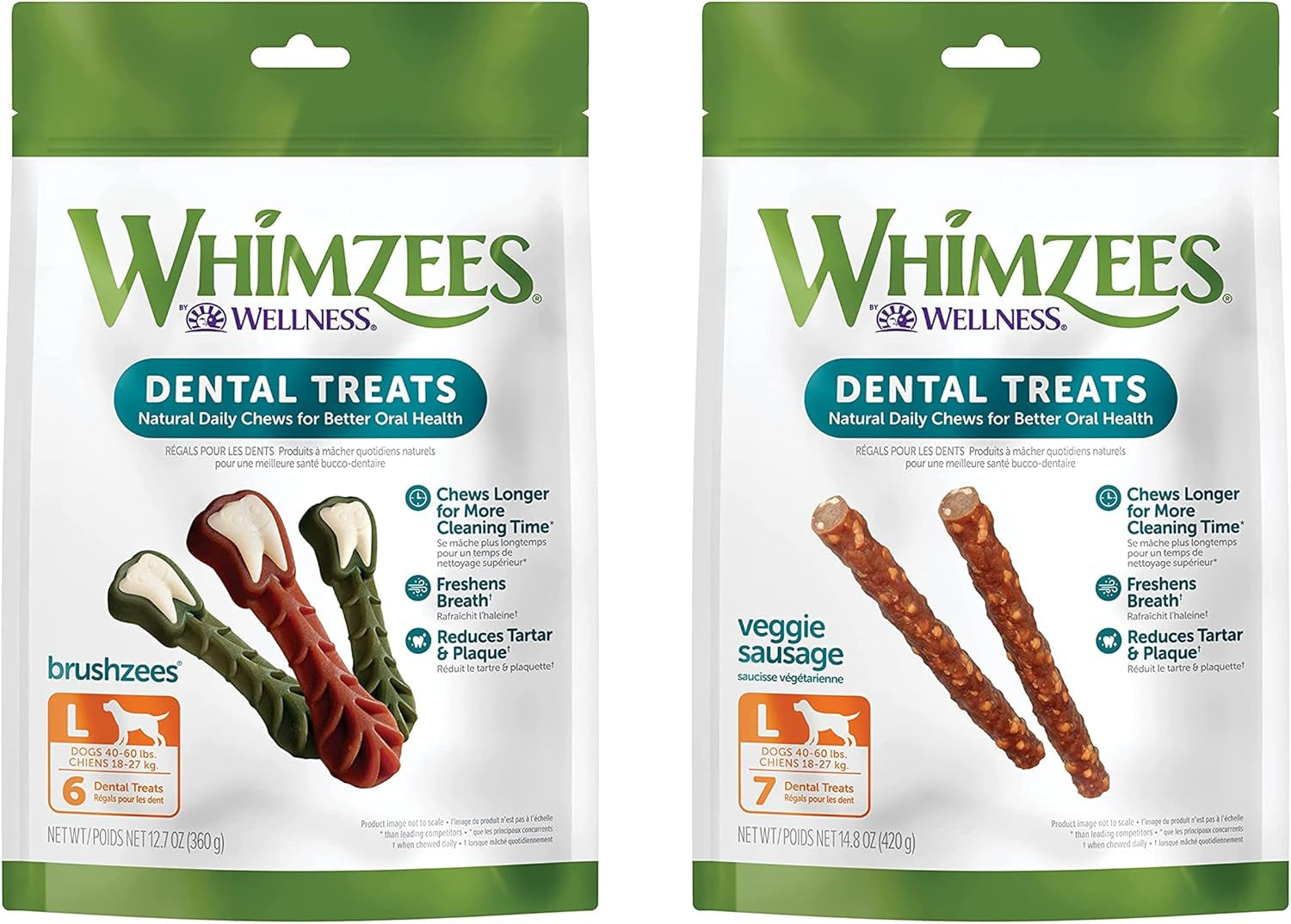 Dental Brushzees And Veggie Dental Chews for Dogs (Large)