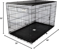 Products Two Door Great Crate Wire Dog Crate, 48 Inch, for Pets 90-125 Lbs, with 5-Point Locking System