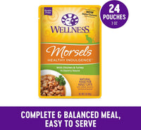 Healthy Indulgence Morsels Adult Wet Cat Food, Natural, Protein Rich, Grain Free, Chicken and Turkey Recipe, 3 Oz, Pack of 24 Pouches