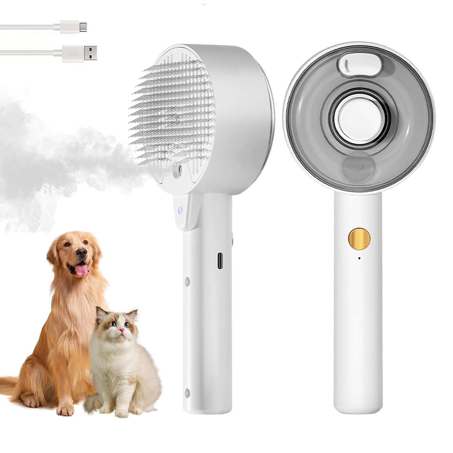Cat Steam Brush for Indoor Cats, Spray Cat Deshedding Brush for Grooming