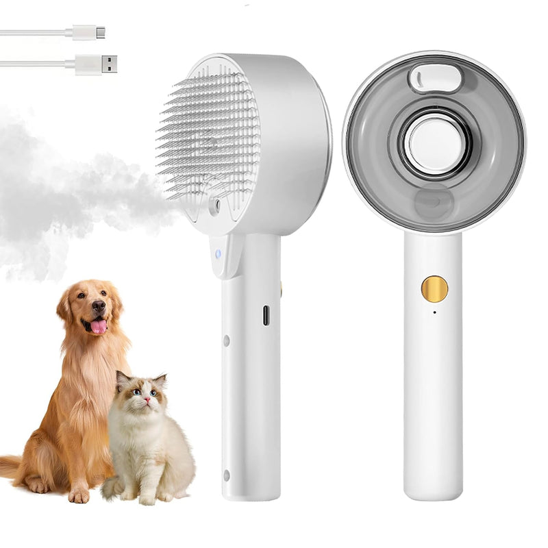 Cat Steam Brush for Indoor Cats, Spray Cat Deshedding Brush for Grooming