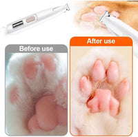 Pet Hair Trimmer,Saffory Dog Paw Trimmer with LED Light,Low Noise USB Rechargeable,Waterproof
