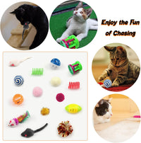 32 Packs Cat Toys Variety Pack for Cat, Cat Balls with Bells