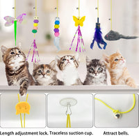 Cat Toy Hianging 6 Pcs Indoor Door Interactive Feather for Hunting
