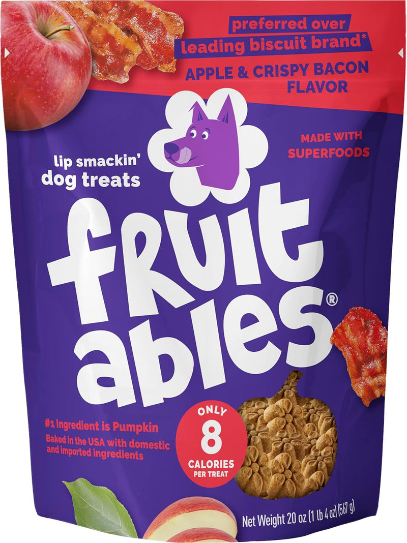 Baked Dog Treats, Low Calorie Treats, Apple & Bacon Flavor, 20Oz