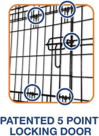 Products Two Door Great Crate Wire Dog Crate, 48 Inch, for Pets 90-125 Lbs, with 5-Point Locking System