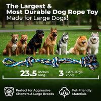Large Dog Rope Toy, 23.5 Inch, Blue