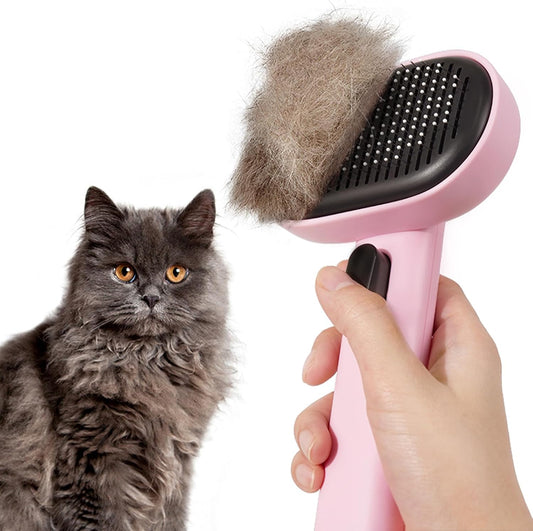 Cat Brushes for Indoor Cats, Cat Hair Brush for Shedding, Cat Brush for Long or Short Haired Cats, Cat Grooming Deshedding Brush for Dog Kitten Horse Massage Removes Loose Fur