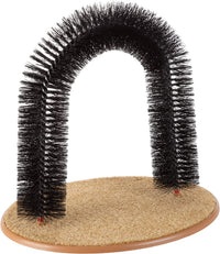 Cat Self-Groomer - Bristle Ring Brush Cat Arch with Carpeted Base, Back Scratcher and Massager for Controlling Shedding and Claws by  (Black)
