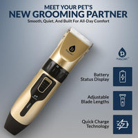 Rechargeable Dog Clippers for Grooming – Professional Pet Clippers for Dogs & Cats, Adjustable Blades